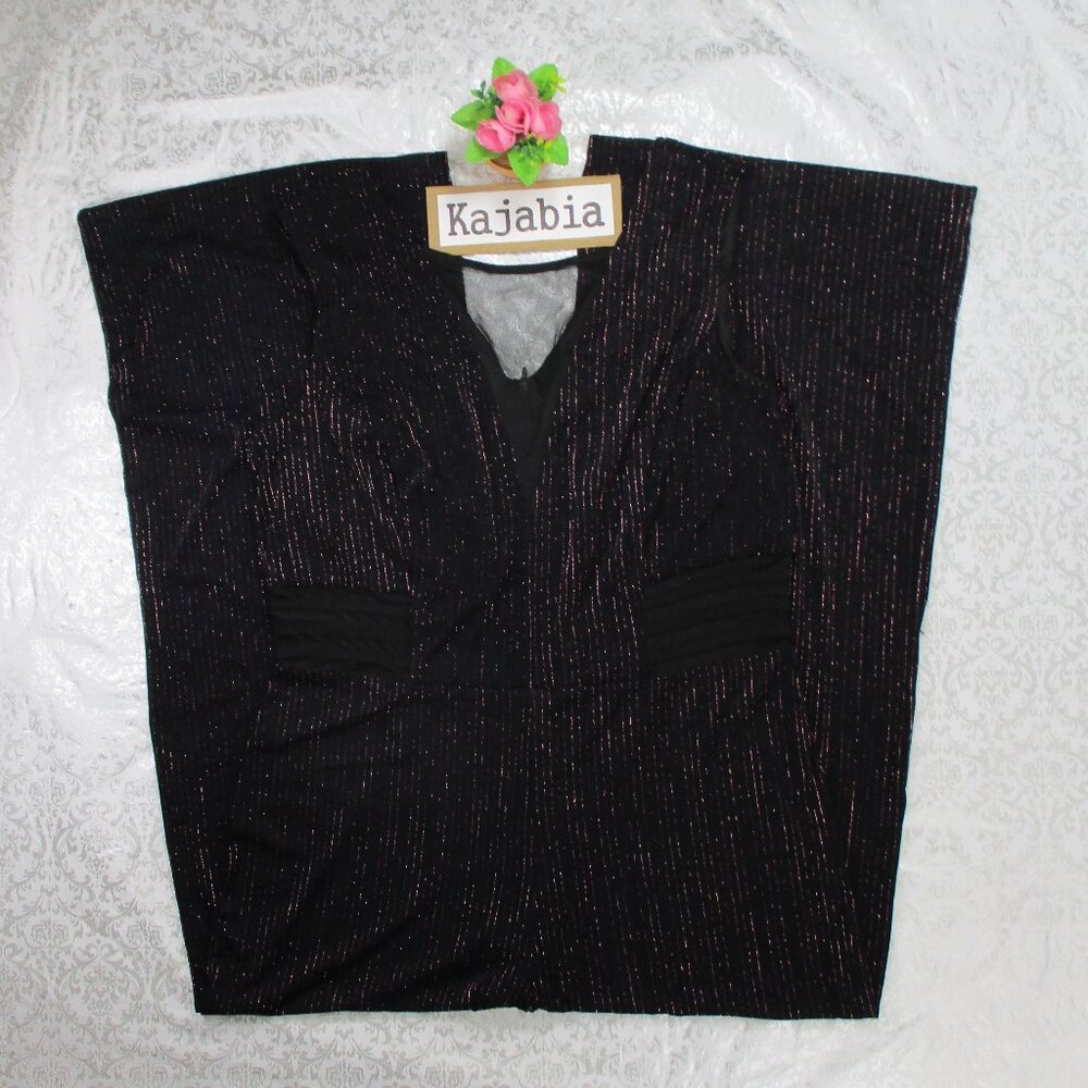 ALEXA B Romper NWOT Size 14 Black W/Pink Shiny Thread